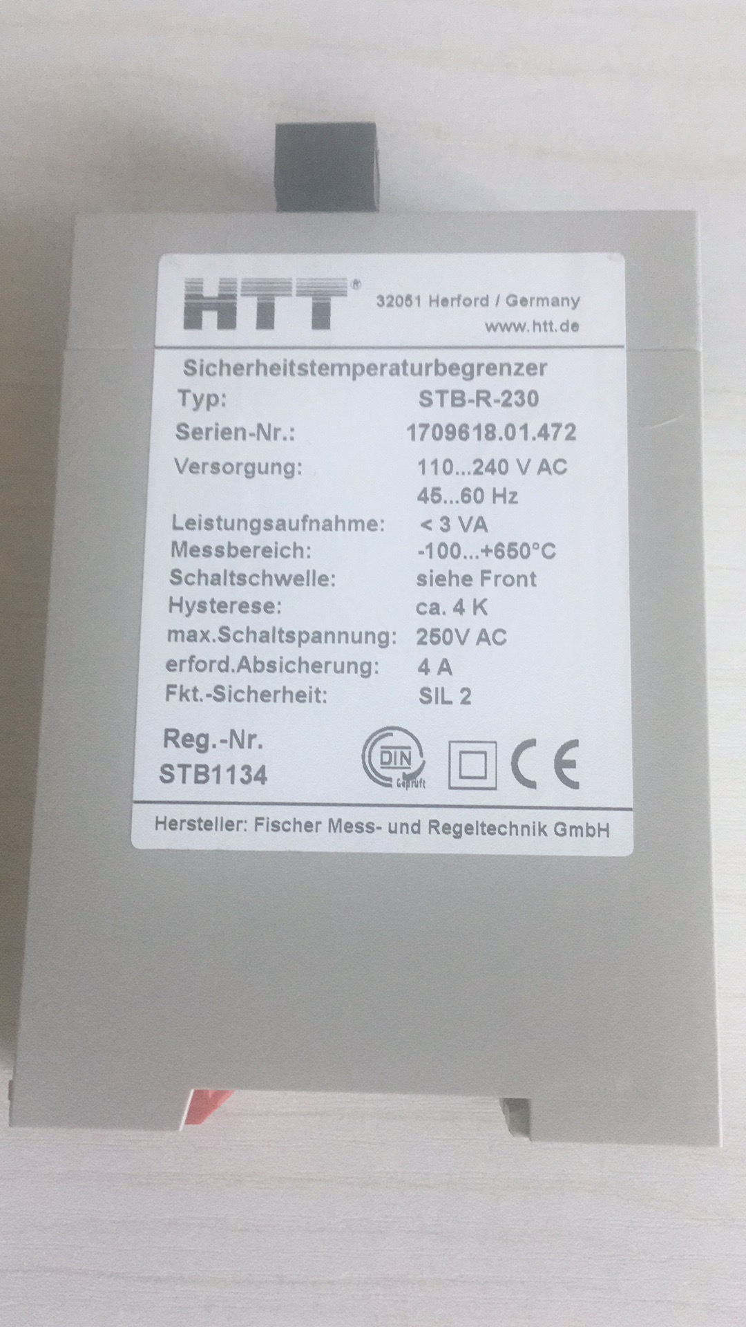 德國(guó) HTT STB-R-230溫控器